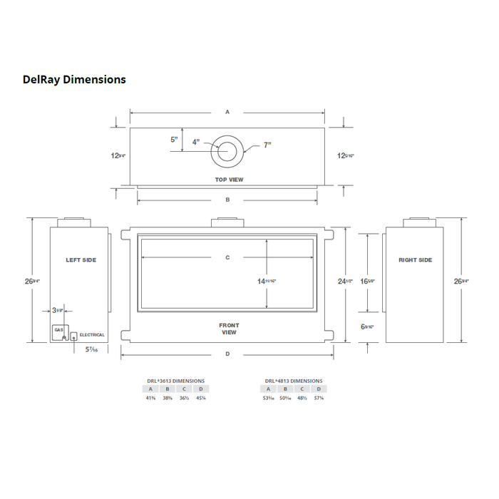 Montigo DelRay 48-Inch Full Load Linear Direct Vent Gas Fireplace