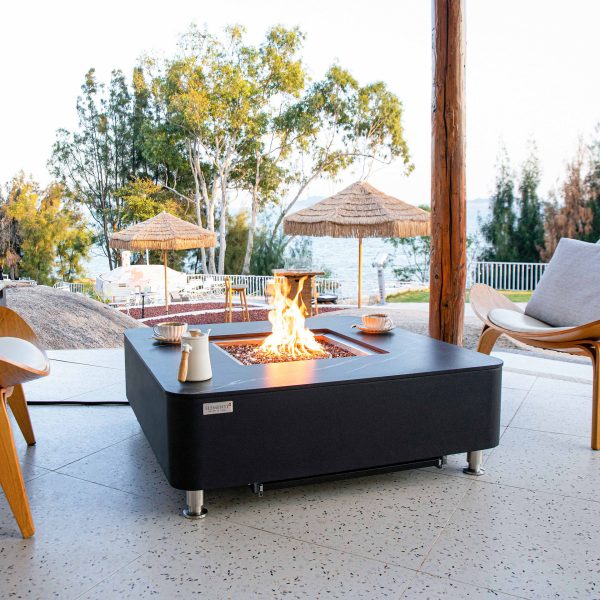 Elementi Plus Copenhagen Marble Porcelain Fire Pit Table OFP103