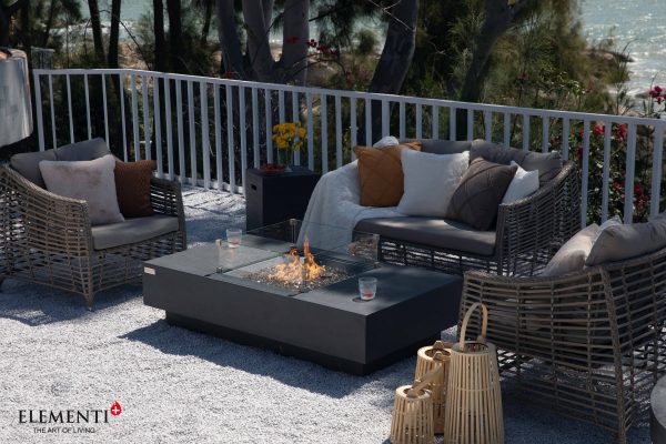 Elementi Plus Cannes Carlo Concrete Fire Pit Table OFG416DG