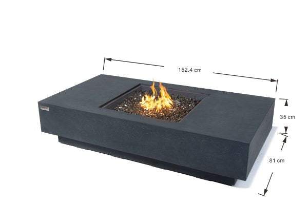 Elementi Plus Cannes Carlo Concrete Fire Pit Table OFG416DG