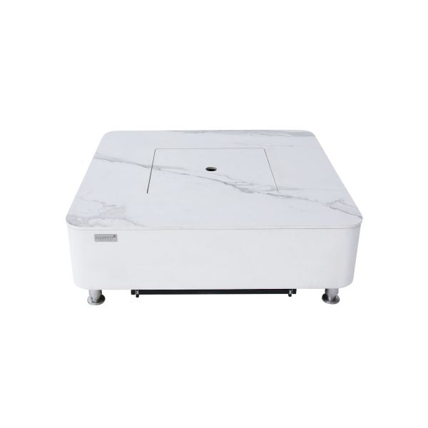 Elementi Plus Annecy Marble Porcelain Fire Pit Table OFP101BW