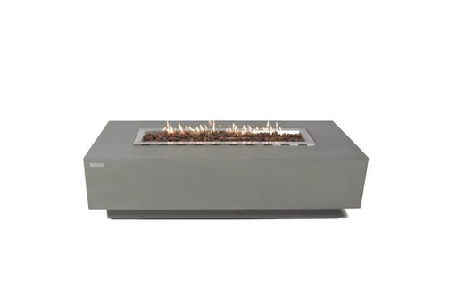 Elementi Granville OFG121 Light Gray Rectangular Concrete Fire Pit Table Image with White Background