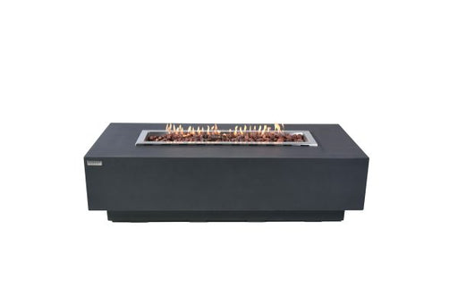Elementi Granville OFG121 Dark Gray Rectangular Concrete Fire Pit Table Image with White Background