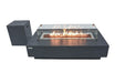 Elementi Hampton OFG139 Dark Gray Rectangular Concrete Fire Pit Table with Glass Wind Screen and Propane Tank Holder