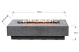 Elementi Hampton OFG139 Rectangular Concrete Fire Pit Table Dimensions Drawing