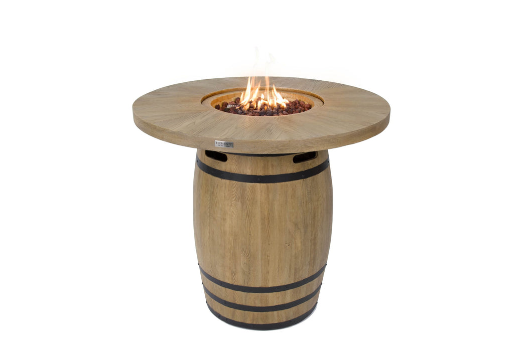 Elementi Lafite OFG225 Barrel Bar Fire Pit Table Image with White Background