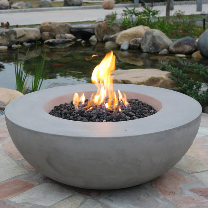 Elementi Lunar OFG101 Light Gray Round Concrete Fire Pit Bowl