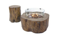 Elementi Manchester OFG145 Concrete Fire Pit Table with Glass Wind Screen and Propane Tank Holder