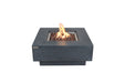 Elementi Manhattan OFG103 Dark Gray Square Concrete Fire Pit Table Image with White Background