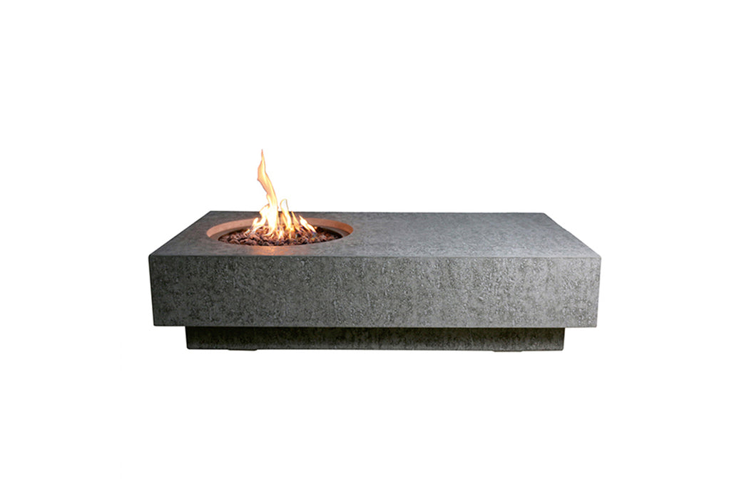 Elementi Metropolis OFG104 Light Gray Rectangular Concrete Fire Pit Table Image with White Background