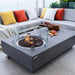 Elementi Metropolis OFG104 Light Gray Rectangular Concrete Fire Pit Table with Glass Wind Screen