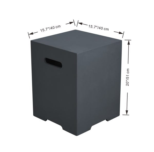 Elementi Square Smooth Texture Tank Cover ONB01-109 Dimensions Drawing