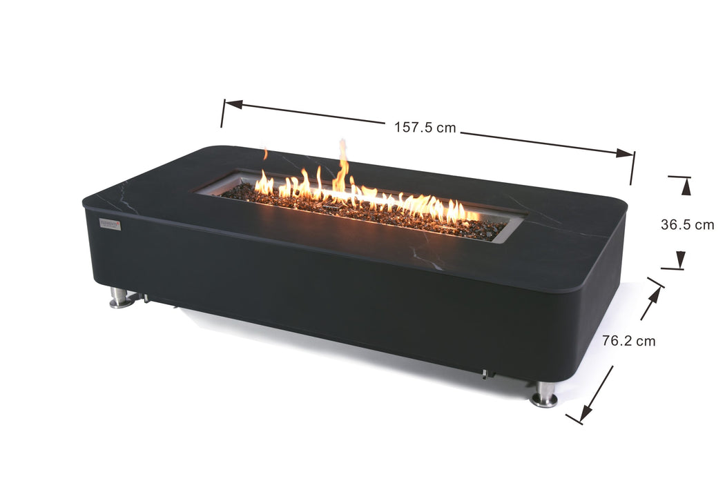 Elementi Plus Valencia Marble Porcelain Fire Pit Table OFP102BB