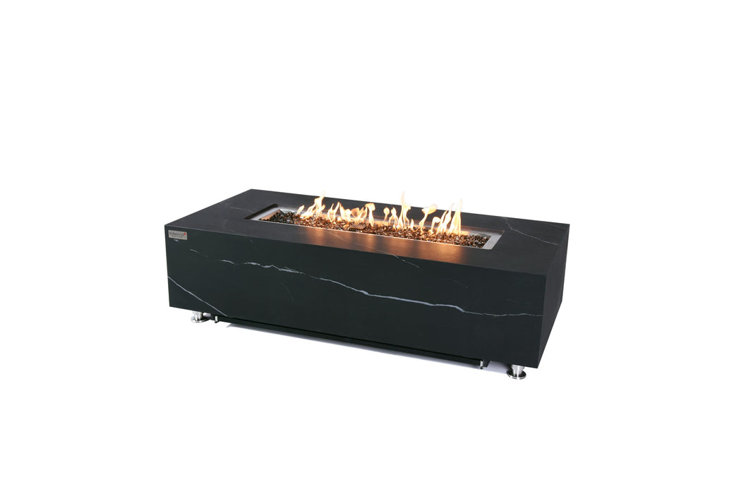 Elementi Plus Varna Marble Porcelain Fire Pit Table OFP121BB