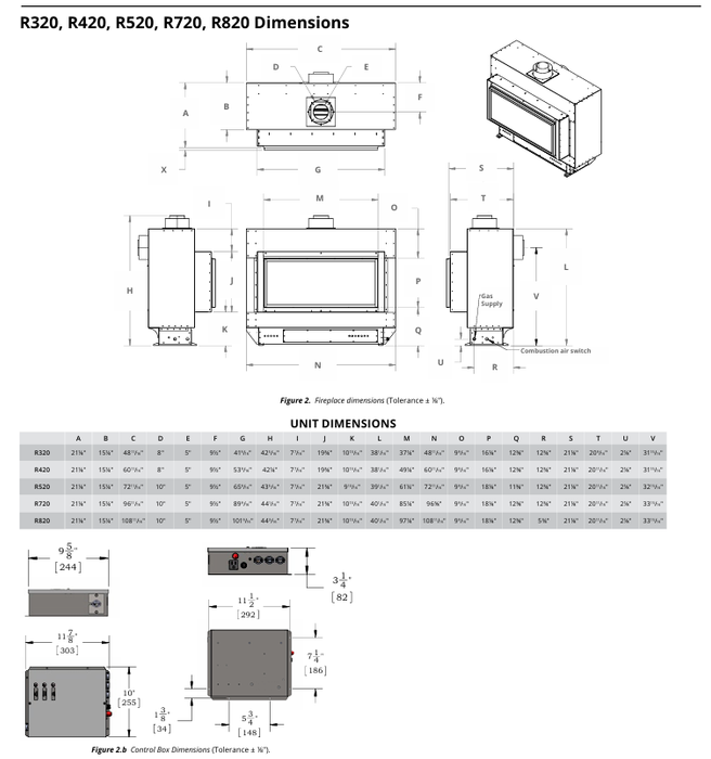 Montigo Exemplar R820 Single Sided Direct Vent Gas Fireplace