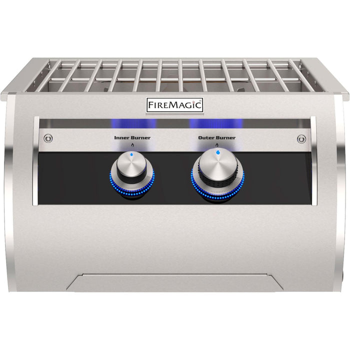 Fire Magic Echelon Diamond Built-In Power Burner w/ Stainless Steel Lid - 19-6B1X-0