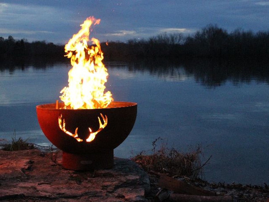 Fire Pit Art - Antlers Carbon Steel Fire Pit