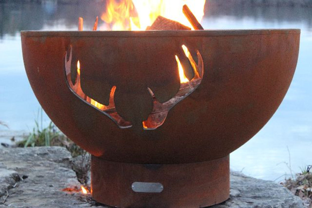 Fire Pit Art - Antlers Carbon Steel Fire Pit