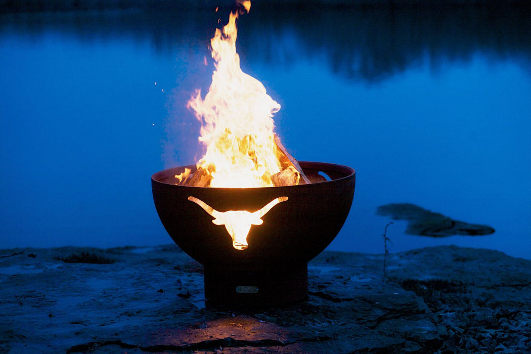 Fire Pit Art - Long Horn Carbon Steel Fire Pit