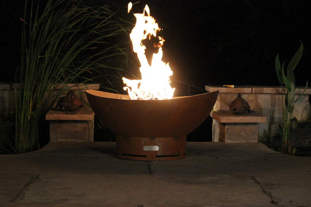 Fire Pit Art - Scallop / Tidal Carbon Steel Fire Pit