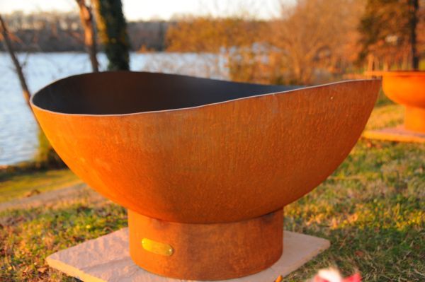 Fire Pit Art - Scallop / Tidal Carbon Steel Fire Pit