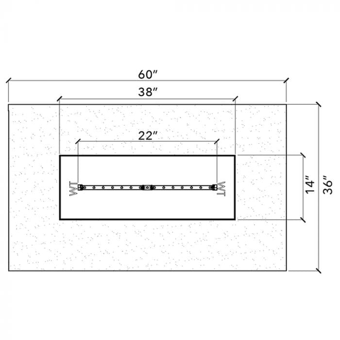 Warming Trends 60-inch Rectangular with Linear - FR6036