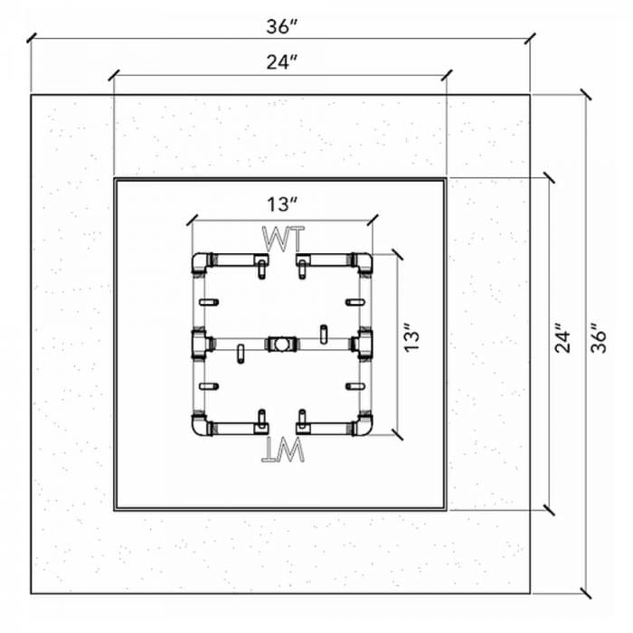 Warming Trends 36-inch Square Ready To Finish Fire Pit Kit - FS3636