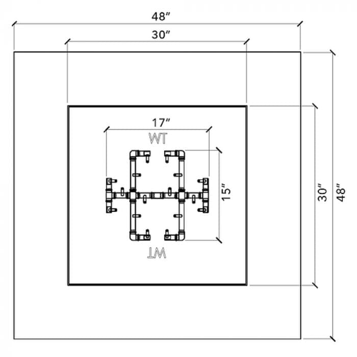 Warming Trends 48-inch Square Ready To Finish Fire Pit Kit - FS4848