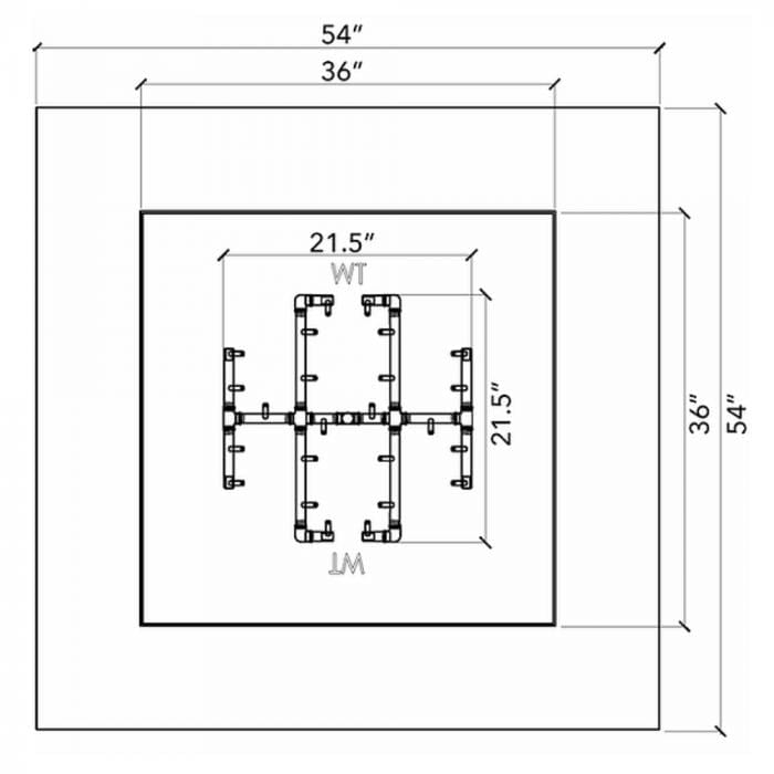 Warming Trends 54-inch Square Ready To Finish Fire Pit Kit - FS5454