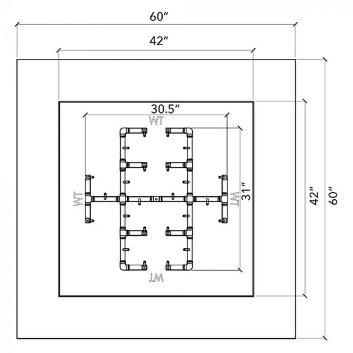 Warming Trends 60-inch Square Ready To Finish Fire Pit Kit - FS6060