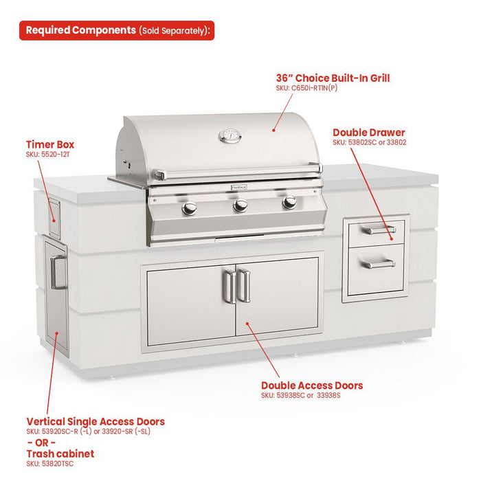 American Outdoor Grill Contemporary 650 GFRC Pre-Fab island - ID650-SMD-82BA