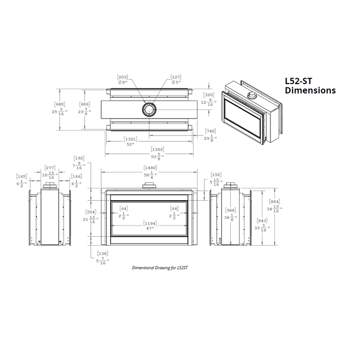 Montigo Phenom 52-Inch See Through Direct Vent Gas Fireplace