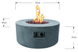 Modeno Tramore Round Concrete Fire Pit Table Dimensions Drawing OFG132