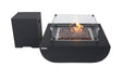 Modeno Aurora Square Concrete Fire Pit Table with Glass Wind Screen and Tank Cover OFG114