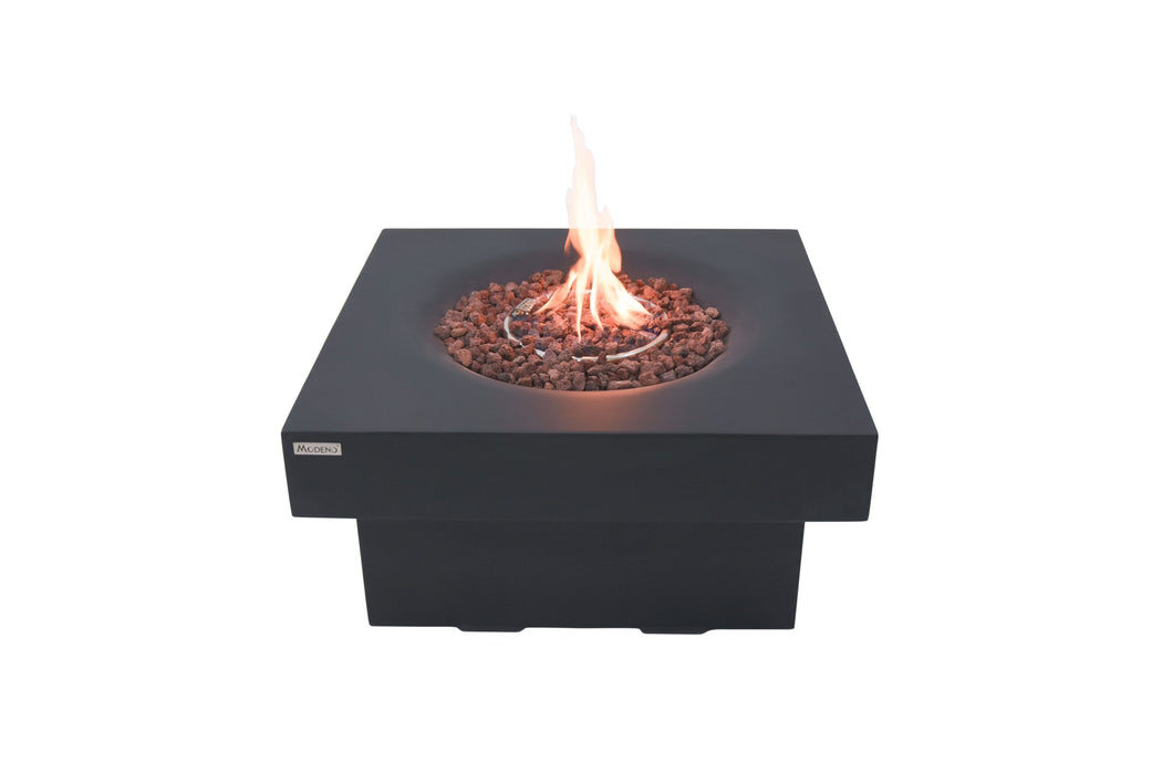 Modeno Branford Square Concrete Fire Pit Table Image with White Background OFG141BK