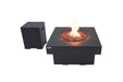 Modeno Branford Square Concrete Fire Pit Table with Tank Cover OFG141BK