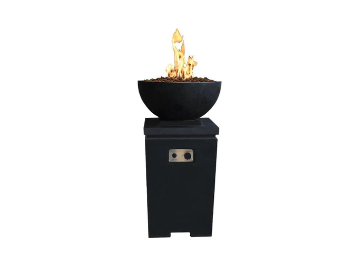 Modeno Exeter Black Concrete Fire Pit Column Image with White Background OFG612