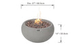 Modeno Newbridge Round Concrete Fire Pit Bowl Dimensions Drawing OFG138