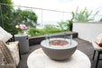 Modeno Roca Round Concrete Fire Pit Bowl with Glass Wind Screen OFG107