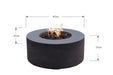 Modeno Venice Round Concrete Fire Pit Table Dimensions Drawing OFG113