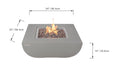 Modeno Westport Square Concrete Fire Pit Table Dimensions Drawing OFG135