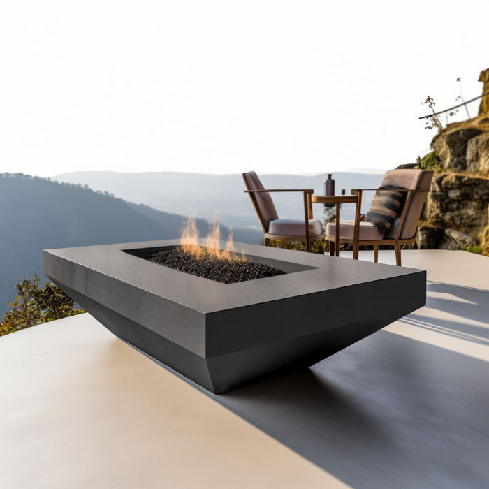 The Outdoor Plus Moderno Rectangle Metal Powder Coated Fire Pit