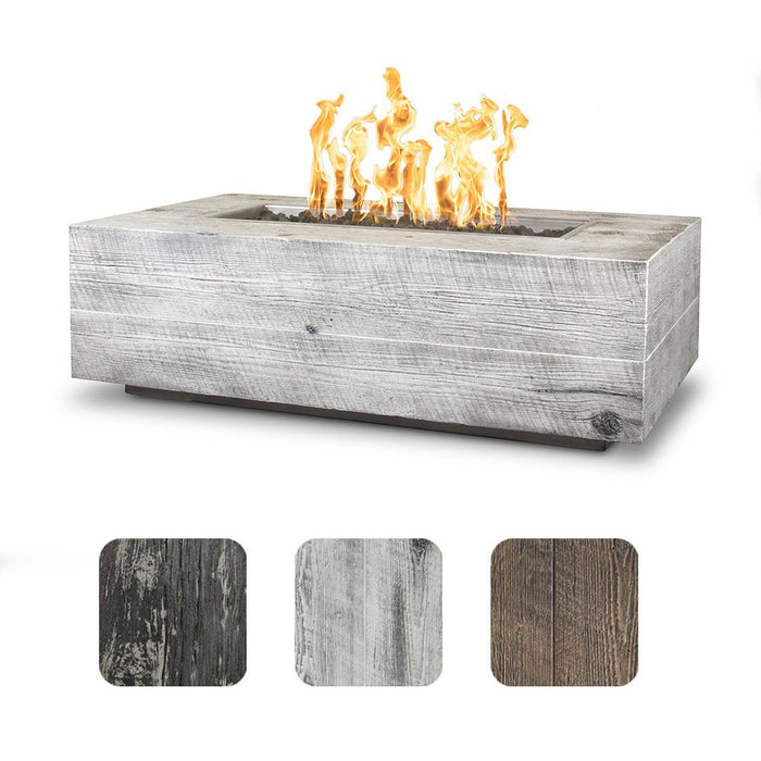 The Outdoor Plus Coronado Rectangular GFRC Wood Grain Fire Pit