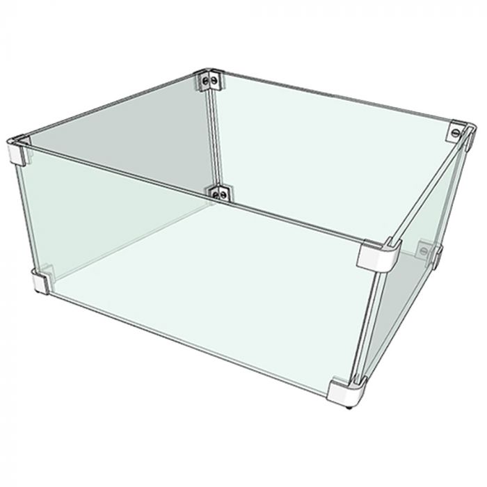 The Outdoor Plus Quad Square Tempered Glass Wind Guard ¼" with Polished Edges