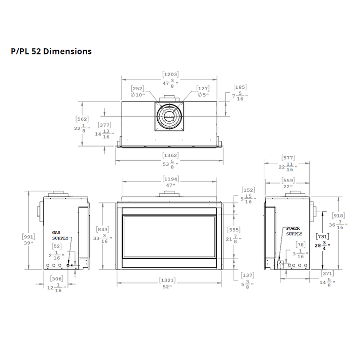 Montigo Phenom 52-Inch Full Load Direct Vent Gas Fireplace