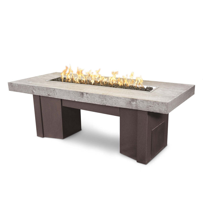 The Outdoor Plus Alameda GFRC Wood Grain Concrete Rectangular Fire Table