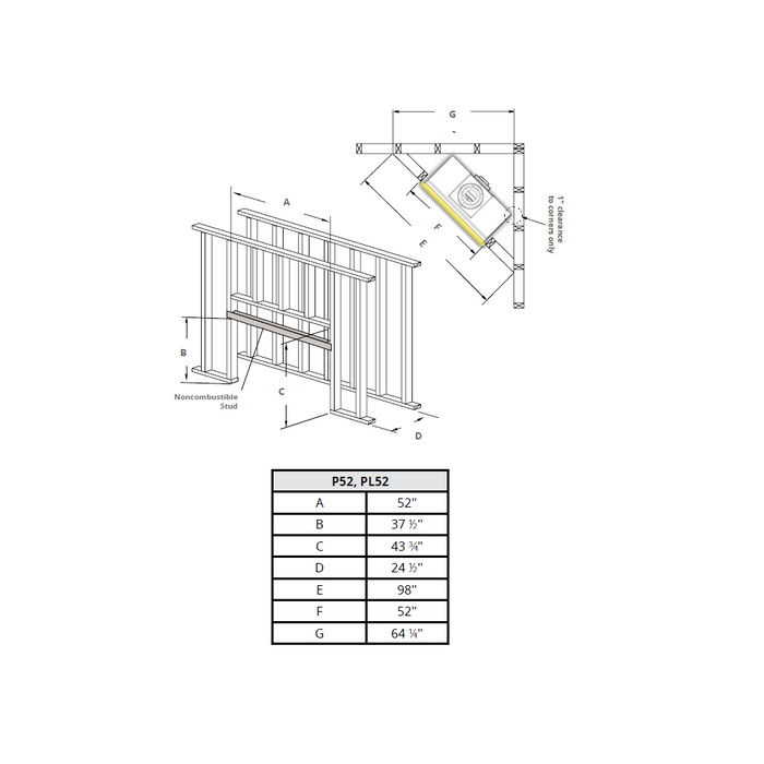 Montigo Phenom 52-Inch Linear Direct Vent Gas Fireplace