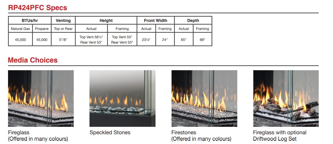 Montigo Exemplar Pier RP424 Direct Vent Gas Fireplace