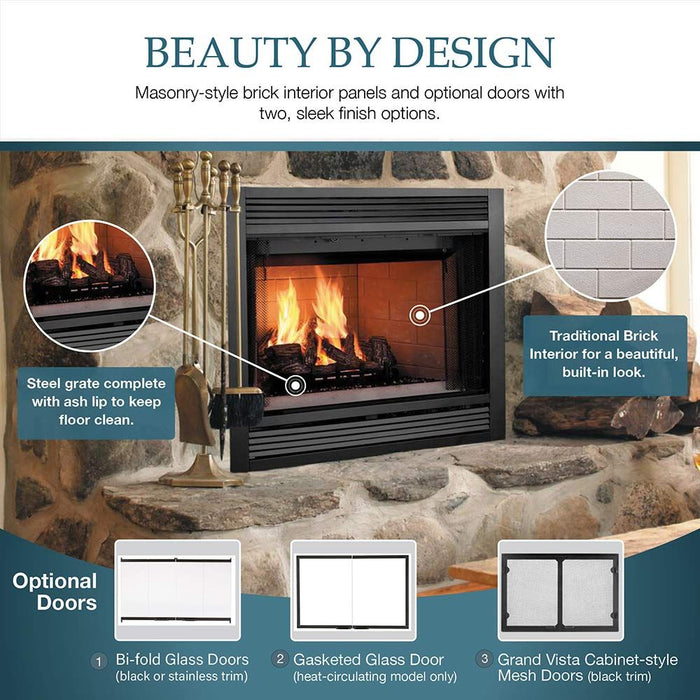 Majestic Sovereign 42-Inch Wood Burning Fireplace