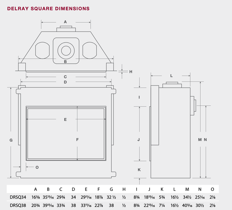 Montigo DelRay 34-Inch Full Load Square Direct Vent Gas Fireplace